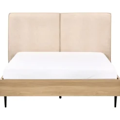 Beliani IZERNORE - Bed - Beige - 140 x 200 cm - Bouclé Online