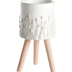 Leen Bakker JANINA - Bloempot - Gebroken wit - 24 cm - MgO