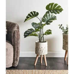 Leen Bakker JANINA - Bloempot - Gebroken wit - 24 cm - MgO