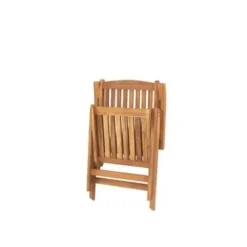 Beliani JAVA - Tuinset voor 6 - Lichte houtkleur/Wit - Acaciahout Clearance