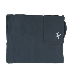 Merkloos Jetlag Reisdeken met hoes - zwart - 120 x 150 cm - polyester Best