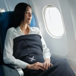 Merkloos Jetlag Reisdeken met hoes - zwart - 120 x 150 cm - polyester Best