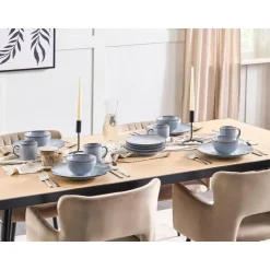 Leen Bakker JUNIPER - Bijzetborden set van 4 - Lichtblauw - Steengoed Discount