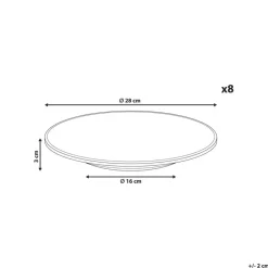 Leen Bakker JUNIPER - Dinerborden set van 8 - Lichtblauw - Steengoed
