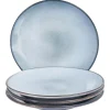 Leen Bakker JUNIPER - Dinerborden set van 4 - Lichtblauw - Steengoed Clearance