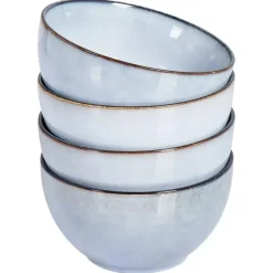 Leen Bakker JUNIPER - Kom set van 4 - Lichtblauw - Steengoed Discount