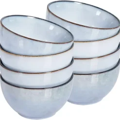 Leen Bakker JUNIPER - Kom set van 8 - Lichtblauw - Steengoed New