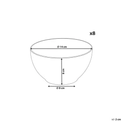 Leen Bakker JUNIPER - Kom set van 8 - Lichtblauw - Steengoed New