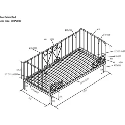 Vipack Kajuitbed Alice 90x200 cm metaal - zwart Online
