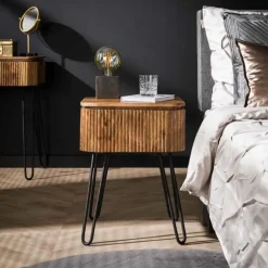 Kalfort Belisa Nachtkastje staand 1 lade mangohout 45x40x60 Clearance