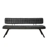 Kalfort Eetkamerbank Guillaume industriële zwart PU 180x54x83cm