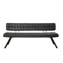 Kalfort Eetkamerbank Guillaume industriële zwart PU 180x54x83cm