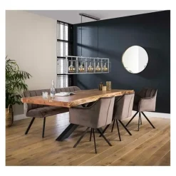 Kalfort Eetkamerbank Kelly velvet antraciet 190x59x84cm New