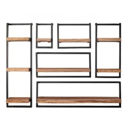 Kalfort Wandrek industrieel Stockton 6 - set van 3 - 25x100x100 cm New