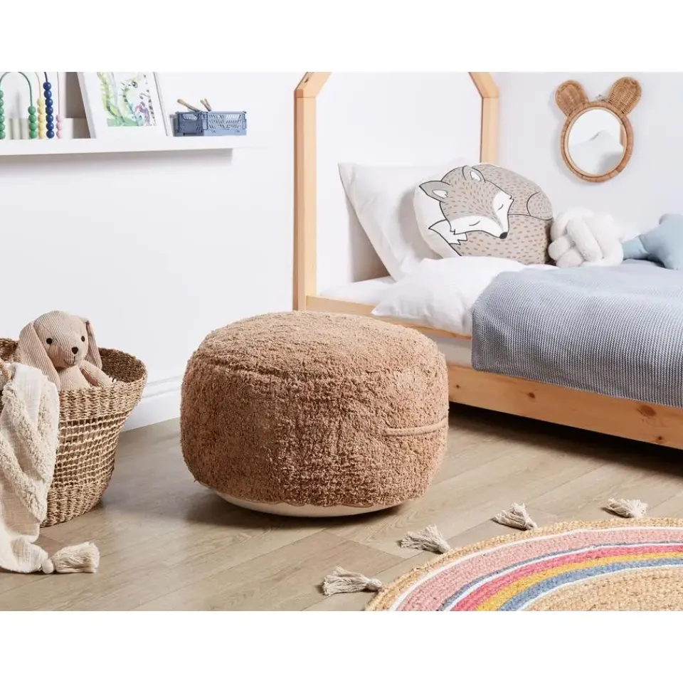 Beliani KANDHKOT - Poef - Bruin - 50 x 35 - Katoen Sale