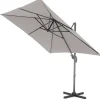 Merkloos Kantelbare Zweefparasol 250x250 cm -Sterke Zweef Parasol, Licht Grijs