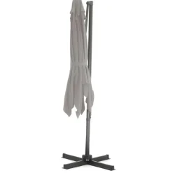 Merkloos Kantelbare Zweefparasol 250x250 cm -Sterke Zweef Parasol, Licht Grijs