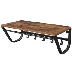 Merkloos Kapstok voor de Muur of Wand - Rustiek Bruin - Vintage Discount