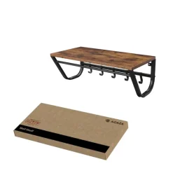 Merkloos Kapstok voor de Muur of Wand - Rustiek Bruin - Vintage Discount