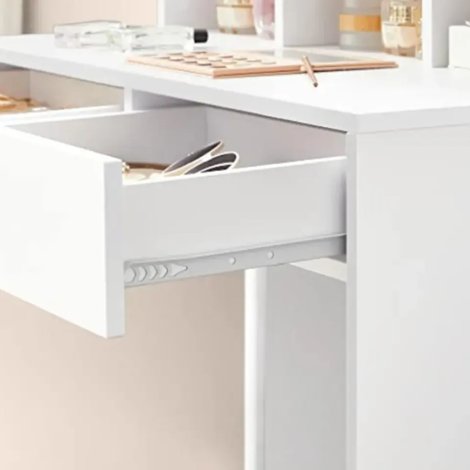 Vasagle Kaptafel met 9 LED lampen, spiegel, 2 laden, 3 open vakken