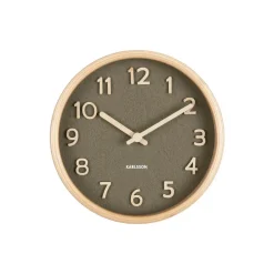 Karlsson - Tafelklok Pure Wood Grain - Mosgroen Hot