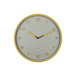 Karlsson - Wandklok Lined Numbers - Heldergeel- Ø40cm New