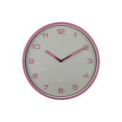Karlsson - Wandklok Lined Numbers - Helderroze- Ø40cm Outlet
