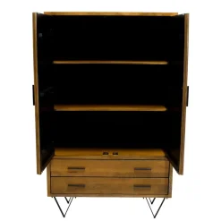 Giga Meubel Kast Donkerbruin Mangohout - 110x40x180 - Metaal - Ubud Discount