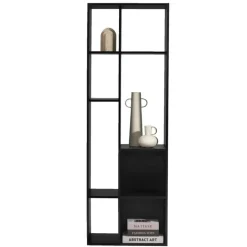 Leen Bakker Kast Kenzi - zwart - 177x59x38 cm Clearance