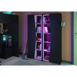 Leen Bakker Kast Levi - zwart - 181x67x28 cm Hot