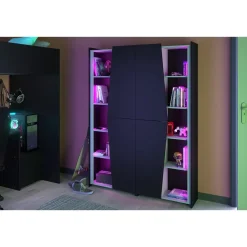 Leen Bakker Kast Levi - zwart - 181x67x28 cm Hot