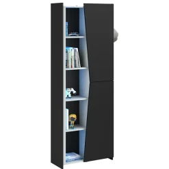 Leen Bakker Kast Levi - zwart - 181x67x28 cm Hot