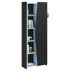 Leen Bakker Kast Levi - zwart - 181x67x28 cm Hot