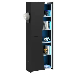 Leen Bakker Kast Levi - zwart - 181x67x28 cm Hot