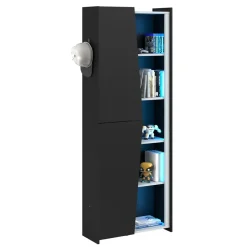 Leen Bakker Kast Levi - zwart - 181x67x28 cm Hot