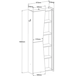 Leen Bakker Kast Levi - zwart - 181x67x28 cm Hot