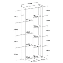 Leen Bakker Kast Levi - zwart - 181x67x28 cm Hot