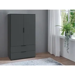 Leen Bakker Kast Lucca 2-deurs - grafietkleur - 140x81x40 cm Online