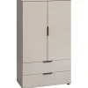 Leen Bakker Kast Lucca 2-deurs - greige - 140x81x40 cm Outlet