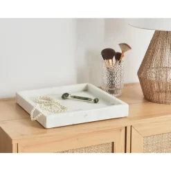 Beliani KATERINI - Decoratief dienblad - Wit - Marmer Online