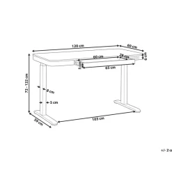 Beliani KENLY - Verstelbaar bureau - Wit - 120 cm - Vezelplaat Online