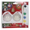 Merkloos Kerstballen - 2 stuks - DIY - 8 cm - inclusief kwast en verf Clearance