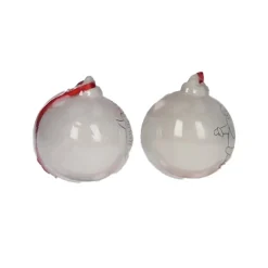 Merkloos Kerstballen - 2 stuks - DIY - 8 cm - inclusief kwast en verf Clearance
