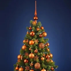 Merkloos Kerstballen - 110 stuks - met piek - koper - kunststof - 3-6 cm