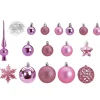 Merkloos Kerstballen - 110x stuks - met piek - roze - kunststof - 3-6 cm Sale