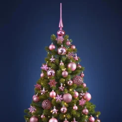 Merkloos Kerstballen - 110x stuks - met piek - roze - kunststof - 3-6 cm Sale