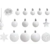 Merkloos Kerstballen - 110x stuks - met piek - wit - kunststof - 3-6 cm Sale