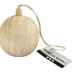 Merkloos Kerstboom decoratie bal - van licht hout - 6,4 cm Hot