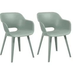 Keter Akola Tuinstoelen - 2 stuks -56.5x55x80cm - Vintage Green Outlet
