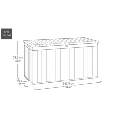 Keter Darwin Opbergbox - 570L - 142.5x65.5x78.2cm - Grijs Hot